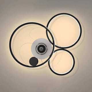 Modern Linear Geometric Frame Ceiling Fan with Lights Zawala Image - 10