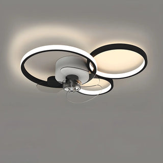 Modern Linear Geometric Frame Ceiling Fan with Lights Zawala Image - 11
