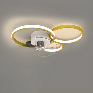 Modern Linear Geometric Frame Ceiling Fan with Lights Zawala Image - 12