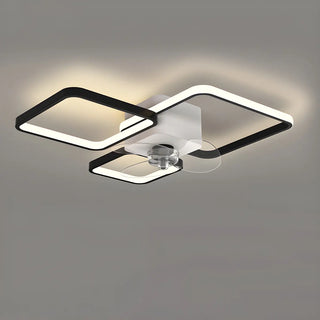 Modern Linear Geometric Frame Ceiling Fan with Lights Zawala Image - 13