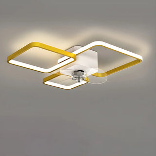Modern Linear Geometric Frame Ceiling Fan with Lights Zawala Image - 14