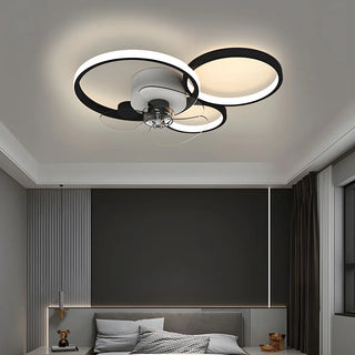 Modern Linear Geometric Frame Ceiling Fan with Lights Zawala Image - 18