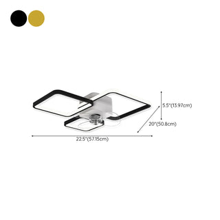 Modern Linear Geometric Frame Ceiling Fan with Lights Zawala Image - 20