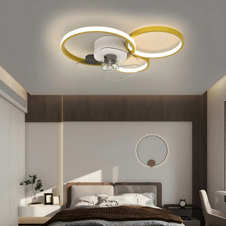 Modern Linear Geometric Frame Ceiling Fan with Lights Zawala Image - 5