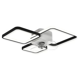 Modern Linear Geometric Frame Ceiling Fan with Lights Zawala Image - 8