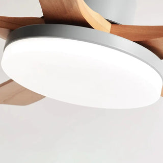 Remote Modern Simple 5 Wood Blades Ceiling Fan Light Zawala Image - 12