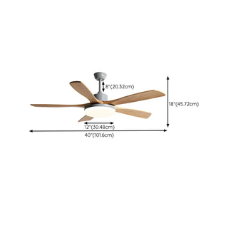 Remote Modern Simple 5 Wood Blades Ceiling Fan Light Zawala #size