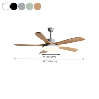 Remote Modern Simple 5 Wood Blades Ceiling Fan Light Zawala Image - 16