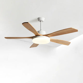 Remote Modern Simple 5 Wood Blades Ceiling Fan Light Zawala Image - 7