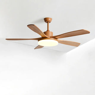 Remote Modern Simple 5 Wood Blades Ceiling Fan Light Zawala Image - 9