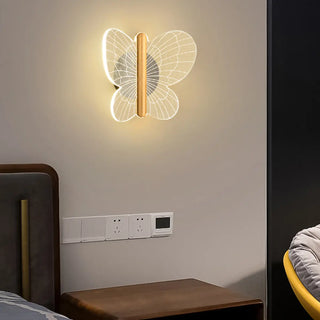 Kids' Room Beautiful Gold Butterfly Wall Sconce Zawala Image - 3