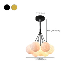 Cluster Moon Acrylic Gold Living Room Bubble Chandelier #size