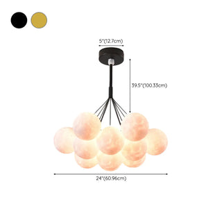 Cluster Moon Acrylic Gold Living Room Bubble Chandelier Image - 14