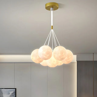 Cluster Moon Acrylic Gold Living Room Bubble Chandelier Image - 2