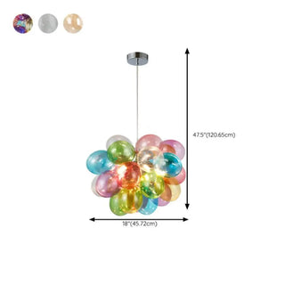 ZOWALA - Modern Colorful Glass Orb Chandelier Image - 17