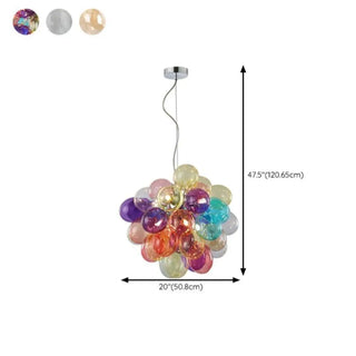 ZOWALA - Modern Colorful Glass Orb Chandelier Image - 18
