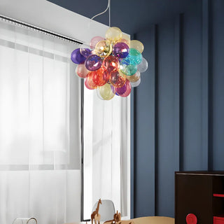 ZOWALA - Modern Colorful Glass Orb Chandelier Image - 2