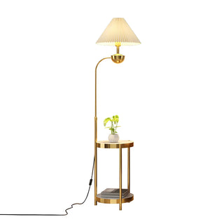 Modern Cone and Gold Floor Lamp with Storage Shelf Zawala Image - 14