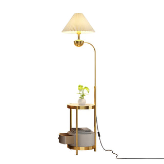 Modern Cone and Gold Floor Lamp with Storage Shelf Zawala Image - 15