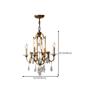 ZOWALA - Crystal Gold Metal Candelabra Chain Foyer Chandelier #size