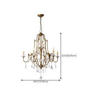 ZOWALA - Crystal Gold Metal Candelabra Chain Foyer Chandelier Image - 13