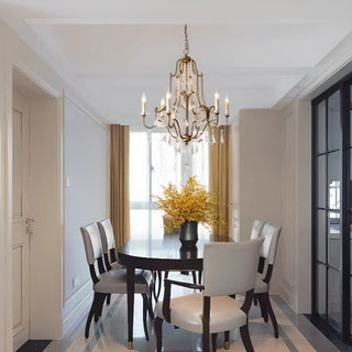 ZOWALA - Crystal Gold Metal Candelabra Chain Foyer Chandelier Image - 2