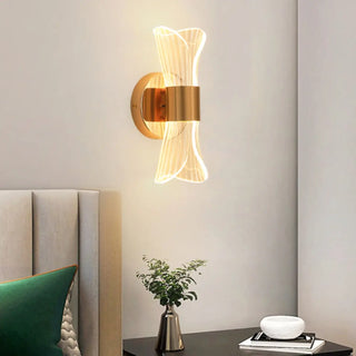 Exquisite Gold Sculptural Design Bedroom Wall Sconce Zawala Image - 1