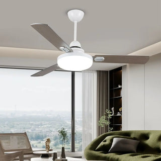 Black 3-Blades Ceiling Fan with LED Light and Remote Zawala Image - 2