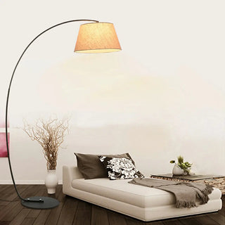 Modern Fabric Barrel Arched Standing Floor Lamp Zawala Image - 11