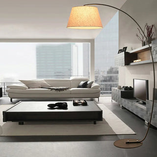 Modern Fabric Barrel Arched Standing Floor Lamp Zawala Image - 12