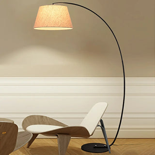 Modern Fabric Barrel Arched Standing Floor Lamp Zawala Image - 13