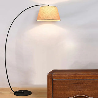 Modern Fabric Barrel Arched Standing Floor Lamp Zawala Image - 3