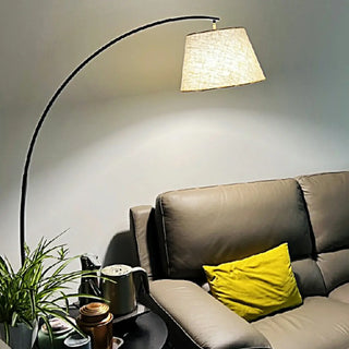 Modern Fabric Barrel Arched Standing Floor Lamp Zawala Image - 4