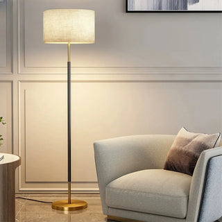 ZOWALA - Simple Modern Cylinder Black Metal LED Floor Lamp Image - 1