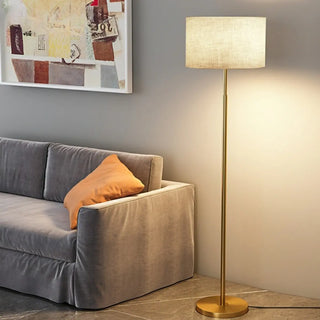 ZOWALA - Simple Modern Cylinder Black Metal LED Floor Lamp Image - 2