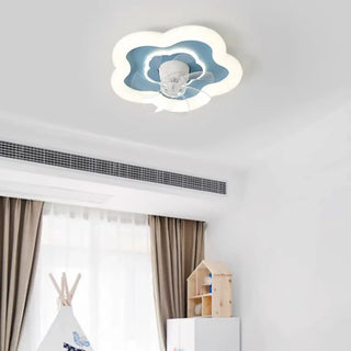 Modern Flower Shape 7 Blade Ceiling Fan with LED Light Zawala Image - 3