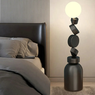 ZOWALA - Geometric Block Stacked Modern Sculptural Floor Lamp Image - 1