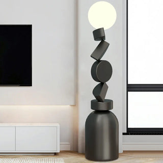 ZOWALA - Geometric Block Stacked Modern Sculptural Floor Lamp Image - 2