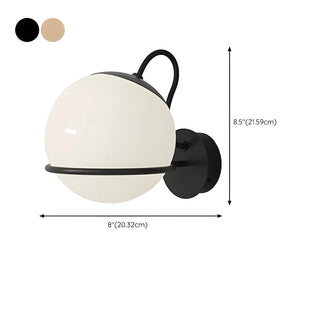 Black Modern Globe Glass and Metal LED Vanity Light Zawala #size