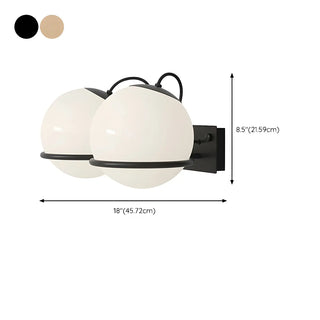 Black Modern Globe Glass and Metal LED Vanity Light Zawala Image - 17