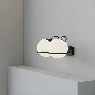 Black Modern Globe Glass and Metal LED Vanity Light Zawala Image - 3