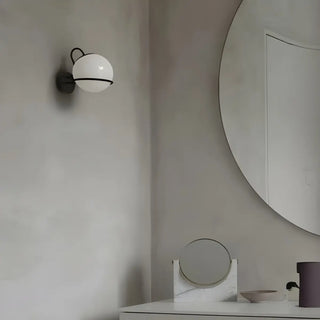 Black Modern Globe Glass and Metal LED Vanity Light Zawala Image - 4