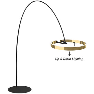 Elegant Aluminum Arc Gold Circular LED Floor Lamp Zawala Image - 3