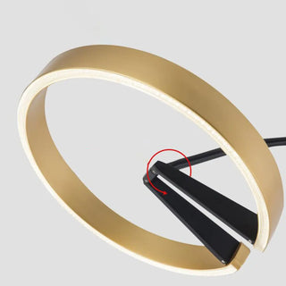 Elegant Aluminum Arc Gold Circular LED Floor Lamp Zawala Image - 4