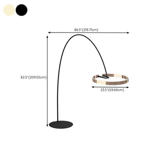 Elegant Aluminum Arc Gold Circular LED Floor Lamp Zawala #size