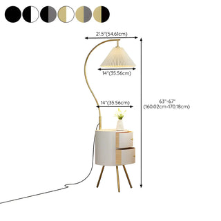 ZOWALA - Modern Adjustable Pleated Floor Lamp with Storage #size