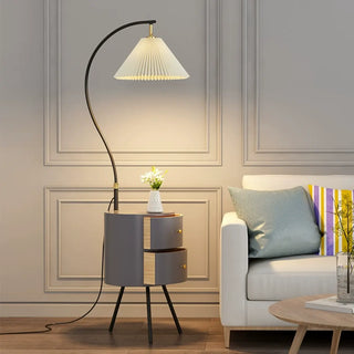 ZOWALA - Modern Adjustable Pleated Floor Lamp with Storage Image - 6