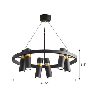 ZOWALA - Modern Gold Black Cluster Cylinder Circle Chandelier #size
