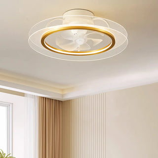 Remote Modern White Circular LED Ceiling Fan with Light Zawala Image - 1