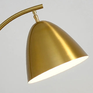 Modern Cone Iron Shade Arch Floor Lamp with Shelf Gold Zawala Image - 13
